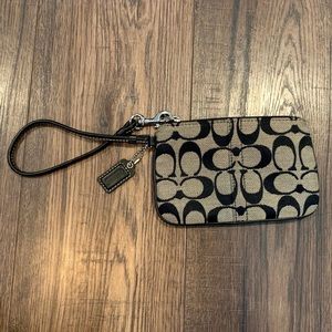 Coach small signature canvas wristlet
